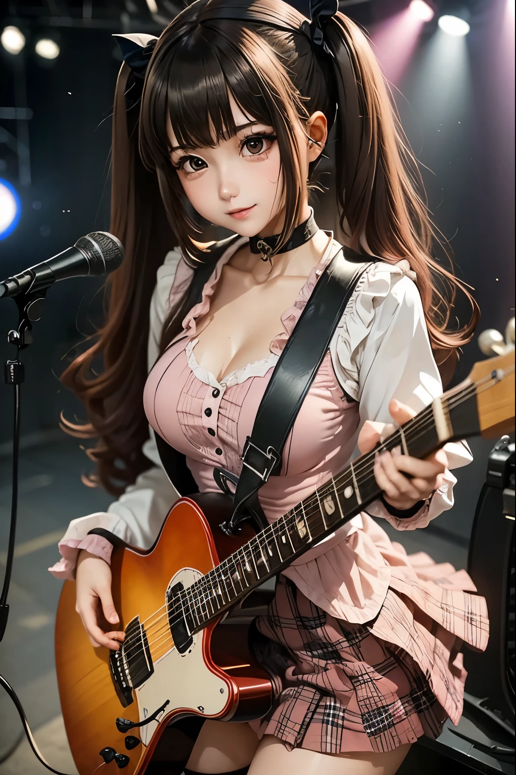 ハードDark Gothicメイク、Insanity、deep night sky、Horror、Black dark eyeshadow、cry、Sad、Good skin radiance、Dark Gothicメイク、Dark smile、Restless Palace、Expression of sexual arousal、The beauty of fragrance、22 years ago、Expression of intense sexual pleasure、Embarrassed look、Dark Gothic、Gothic Lolita、Bell Sleeves、Wizard Sleeve、Obscene language、highest quality、Five Fingers Reference、Sweat glistens on my chest、Expression of sexual pleasure in the midst of suffering、Drunk face、Maid outfit wonder、Noble、A face that is holding back the toilet、sexy gothic clothing、Iの体は濡れて光っている、Super sexy、Lots of glitter on the thighs、I'I'm sweating a lot、Loving smile、Twin tail hair、Iの太ももはとても濡れている、jet black ruffle skirt、Right blue eye, Left eye is red、Super bewitching pose、Knee-high socks、Thigh-high socks、Lots of sweat and sticky thighs、Shiny thighs、Sweat glistening on thighs, The whole body is glistening with sweat、glamorous、Platform Heel Shoes、pretty sweaty、My thighs are sweaty、Heavy makeup、The breast size is modest、Black lipstick、重厚感のあるDark Gothicロングドレス、Bright pink hair、Long Hair Straight Hair、Stained glass、black metal world、her thighs are a little glamorous、黒いplay the guitar、Guitar Girl、play the guitar、Guitar playing、Gothic Guitar、I have a guitar、I have a guitar、I love the guitar、composition、Small breasts、Stained glassが背景、Background of the live music venue、sing、Has a microphone stand、