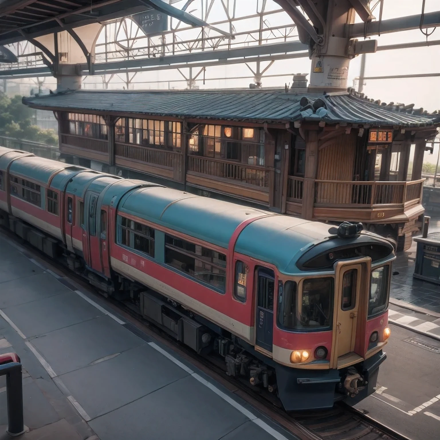 Busy Train Station
