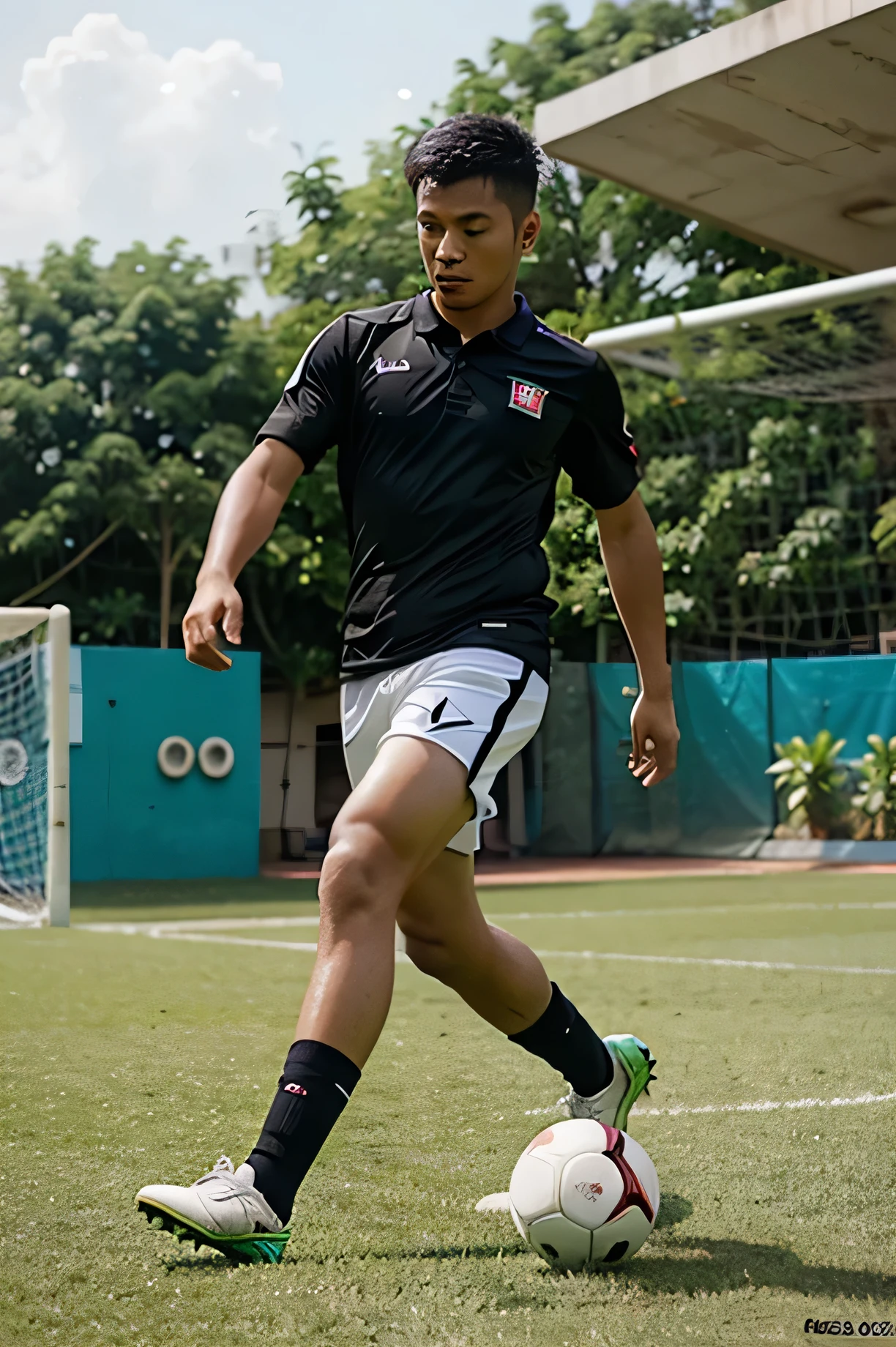 Create aedy ashraf malay actor wearing full sport outfit