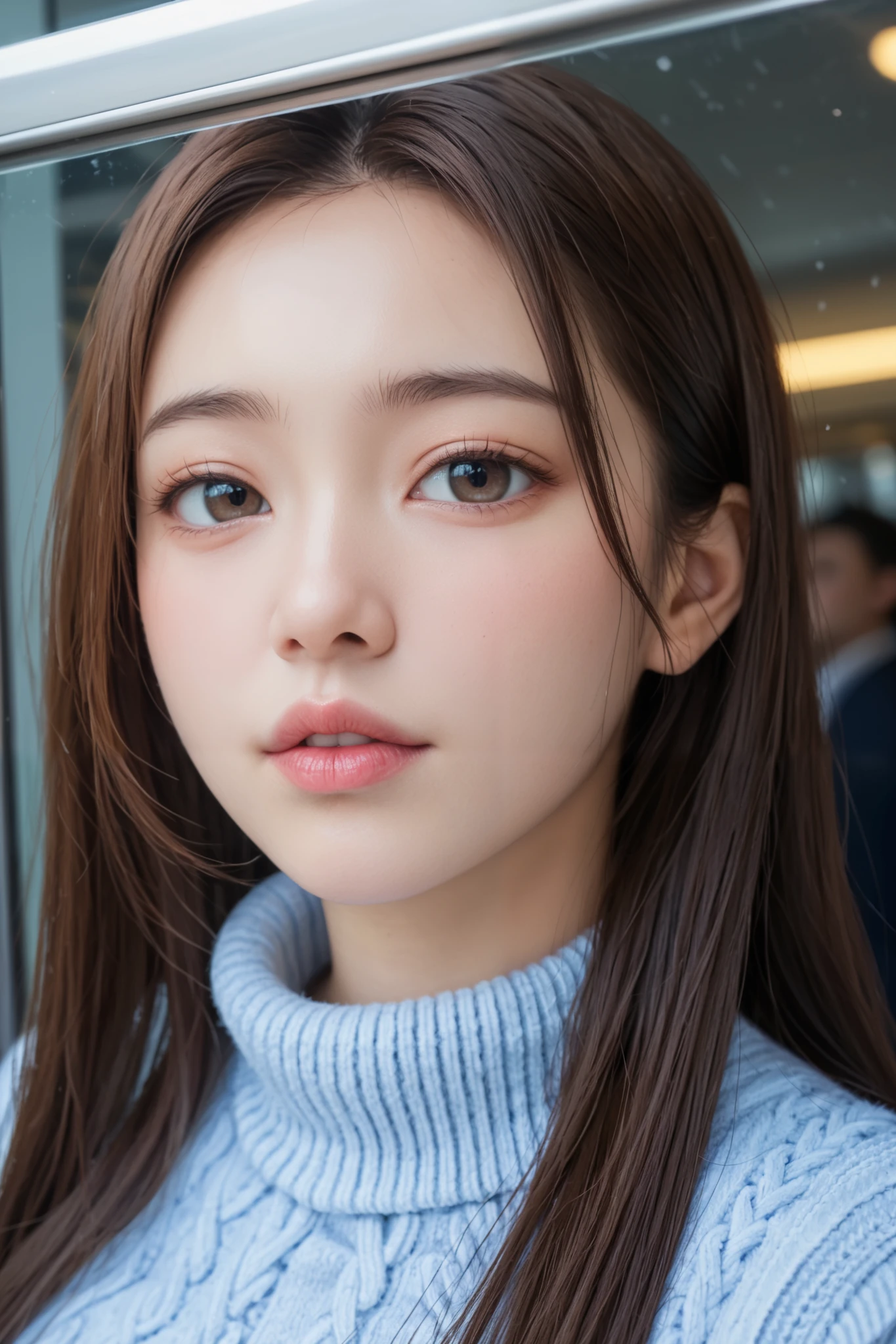 1womanl、(Super beautiful)、(beauitful face:1.5)、Through glass wiped with a sweater、Twinkle Powder Snow Dance、Now while seeing off the lonely station、Remembering You、Times Train Run、Stop overflowing tears
Highly detailed eyes (extremely detailed eyes:1.0)
Very beautiful eyes (extremely beautiful eyes:1..0)
flat nose  (flat nose:0.7)
 very detailed lips (extremely detailed lips:0.7)
非常に美しく新鮮な唇 (extremely beautiful and fresh lips:0.8)
