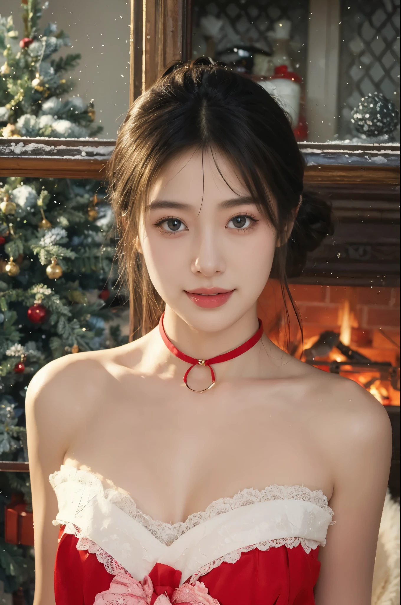 nipples exposed、Lori face、santa claus、Snow Santa performance at the ski resort、Photorealistic images of solo idols, Morning Musume inspired by Eri Kamei, Radiates charm and beauty with plenty of bust and subtle exposure of cleavage. The image is、Must reflect a real person of the highest quality, Powered by Ultra-HD (16 K) resolution, crisp detail, Vivid colors, Dynamic Range, Soft bokeh, Fine texture, Realistic realism, Pin Sharp Focus. 、The camera setup is、Nikon D850 and NIKKOR Z 58mm Boobs Boobs Boobs Boobs F。/0.95 S Noct lens,  The setting must be ISO 64, F/0.95, Shutter speed is 1/60. --ar 16:9 - V5.1 --Style raw --Q 2 --S 750