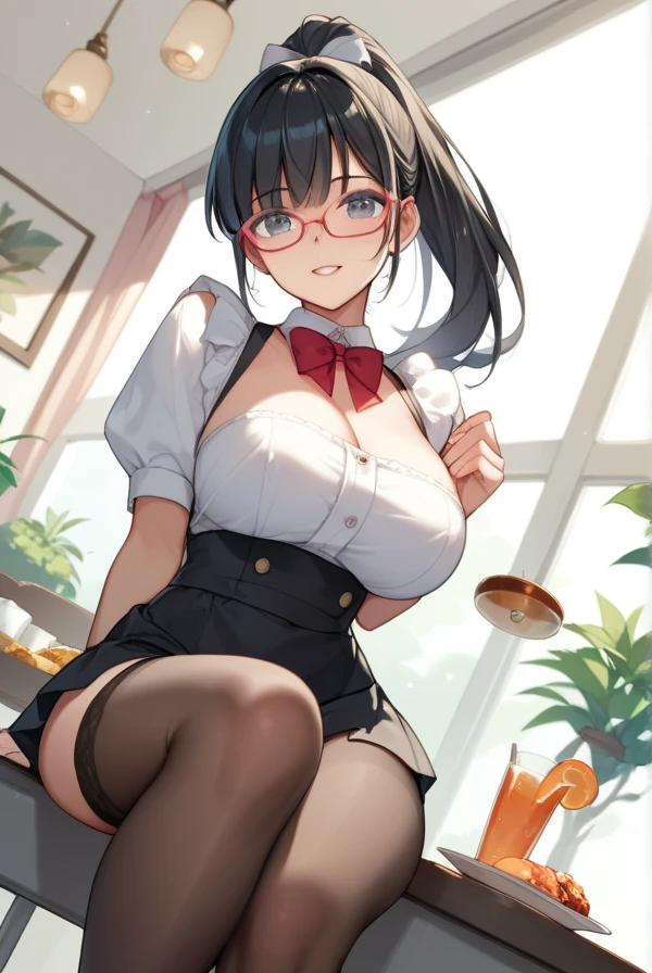  black hair、 ponytail、Glasses、Taisho Romance、Japanese teahouses、Waiter