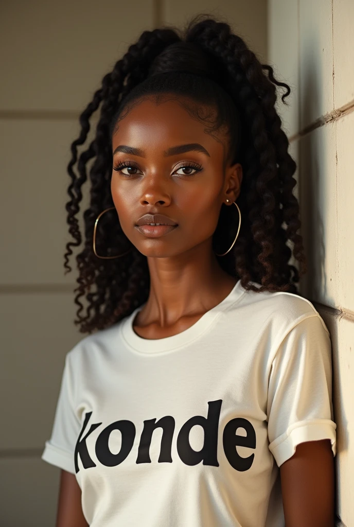 Magazine cover,Long hair,Beautiful sexy black woman(Wear an off-shoulder sweater),,(dark skin),E7E48U,excited,Small Breasts,pubic hair