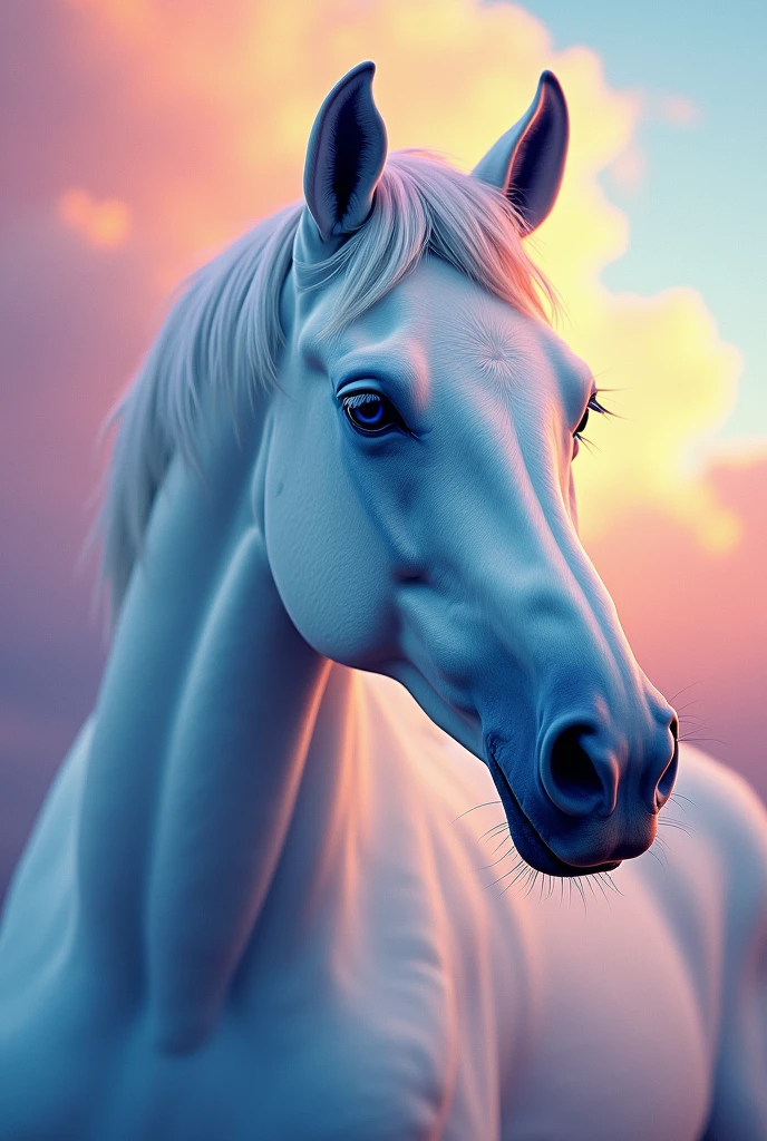 Pixar style for maron horse with a white mark on the head