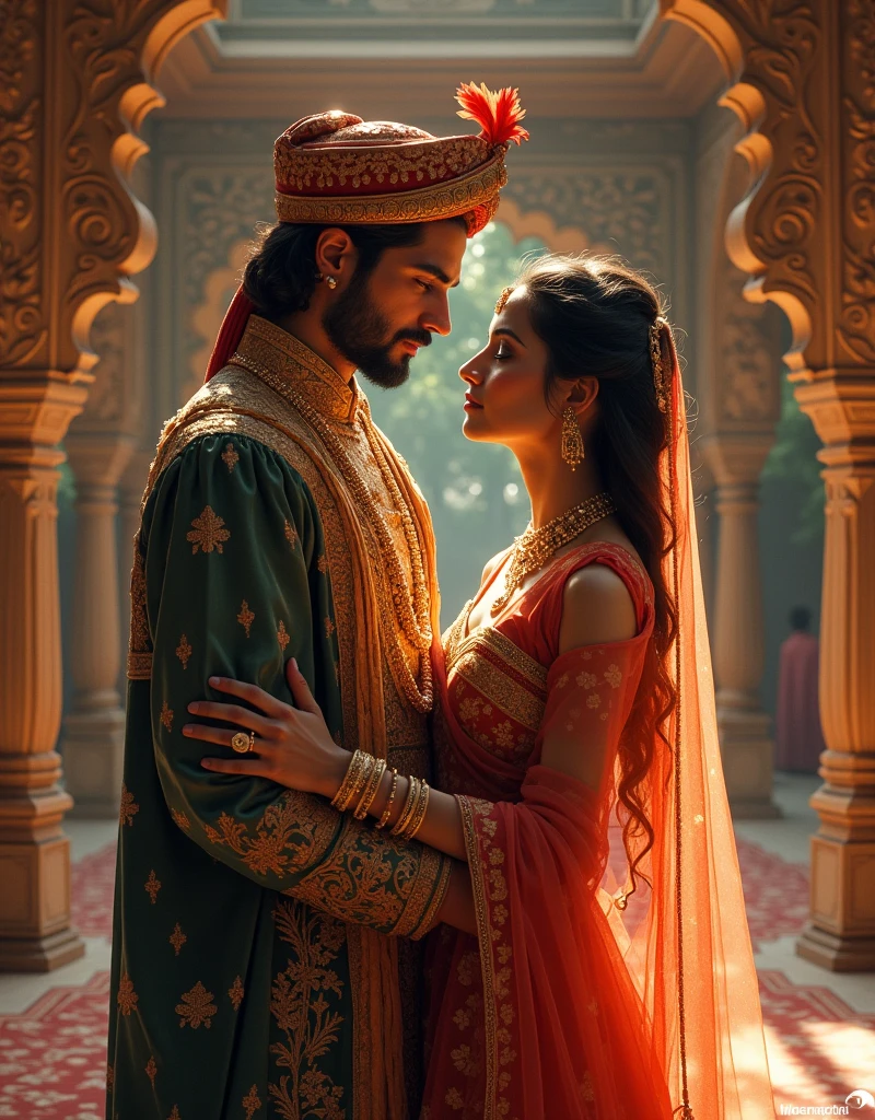 A Hindu boy and a hindu girl are getting married in a temple. The girl's breast is coming out of her top.