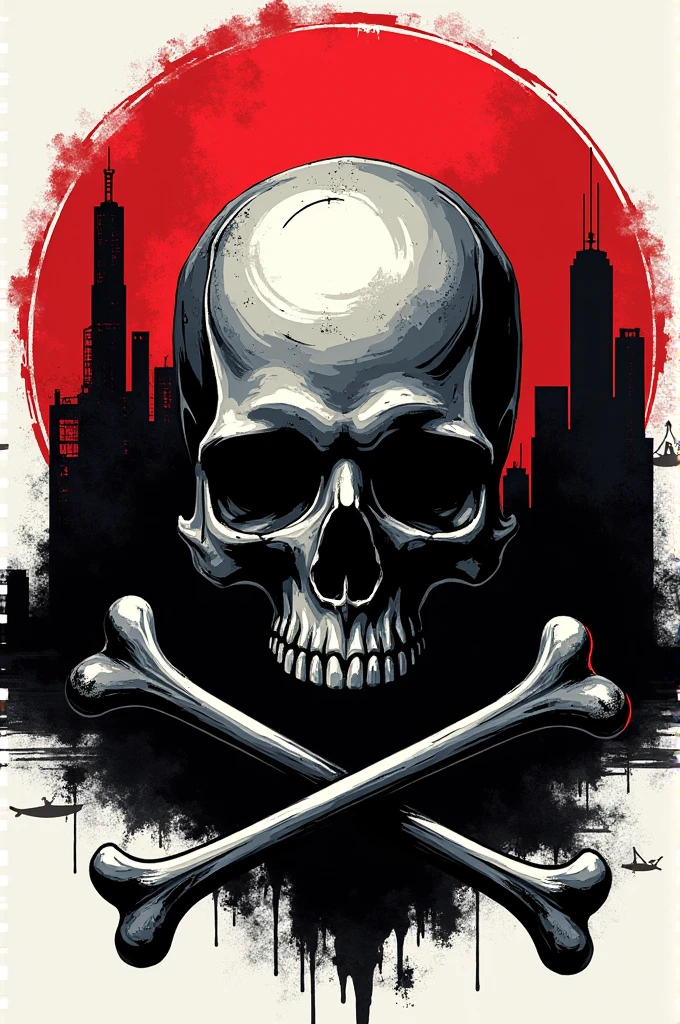 (a portrait of Cyberpunk Skull with colorful fluid l:1) , t-shirt logo in the style of tapered fine outline, orthographic-view, art on (empty background:1.4)Hands,