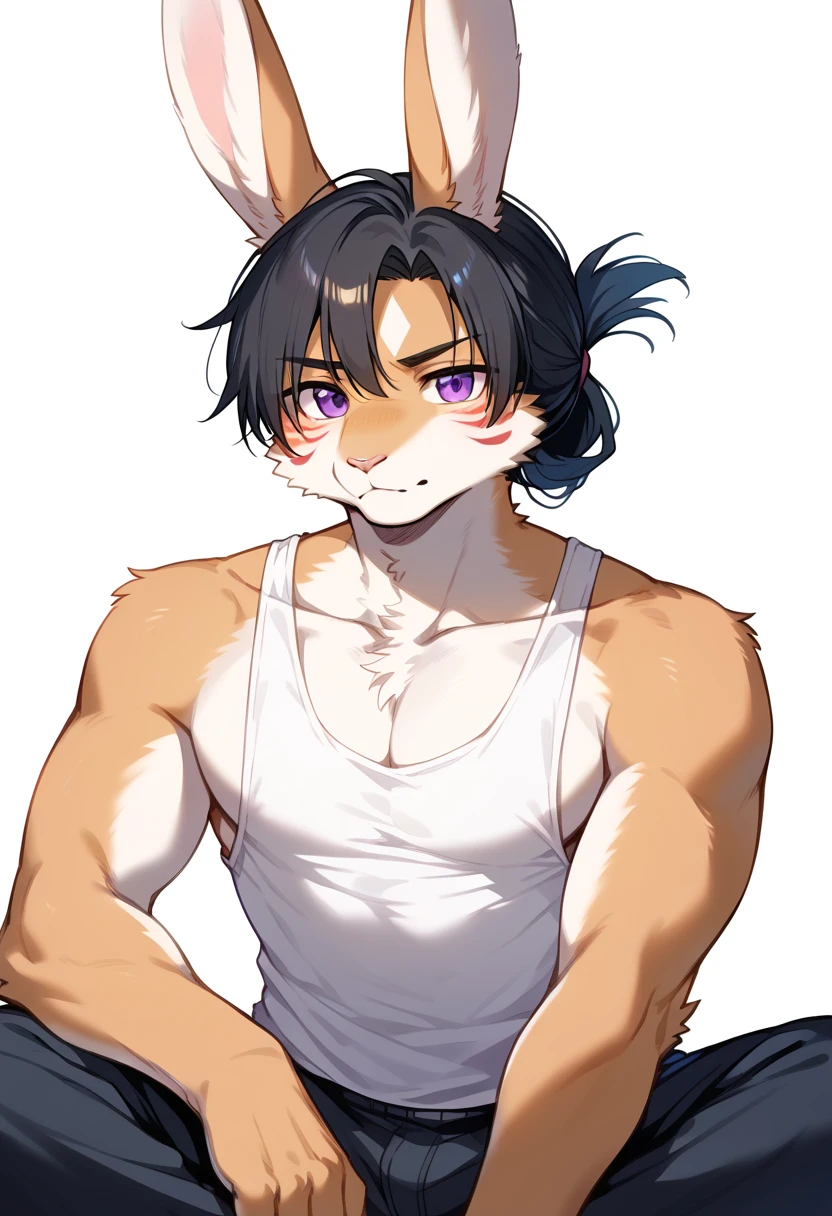 solo:1.3, a cute all tan male wolf, brown shaggy hair, brown eyes, black nose, cute snout, tall, simple background, by fumiko, by hyattlen, by tokifuji, naked