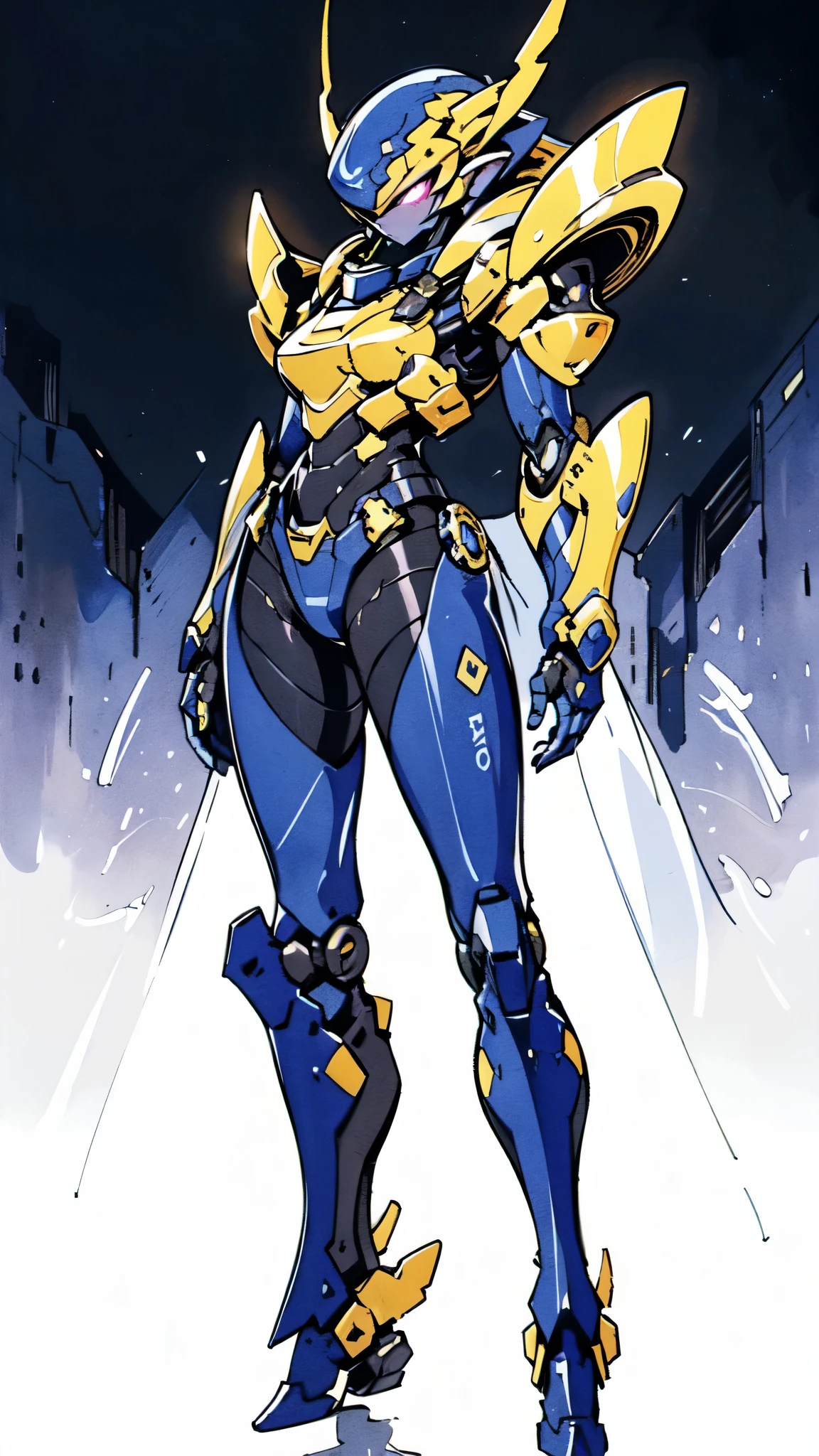 score_9,source_anime,1girl,standing,close up,looking at viewer,wearing cyber suit, cyber helmet, cyber punk city background, face covered, eyes hidden, full body, asymmetrical,