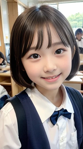 Ultra High Definition,  It's high definition  , 
  short cut hairstyle,    best quality, Smiling face、
(((( transcendental cute elementary school student ))))