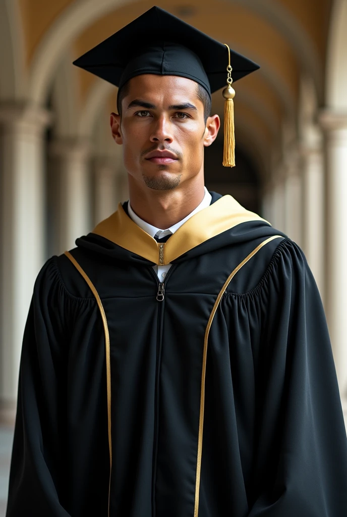 Cristiano Ronaldo with a graduation gown 
