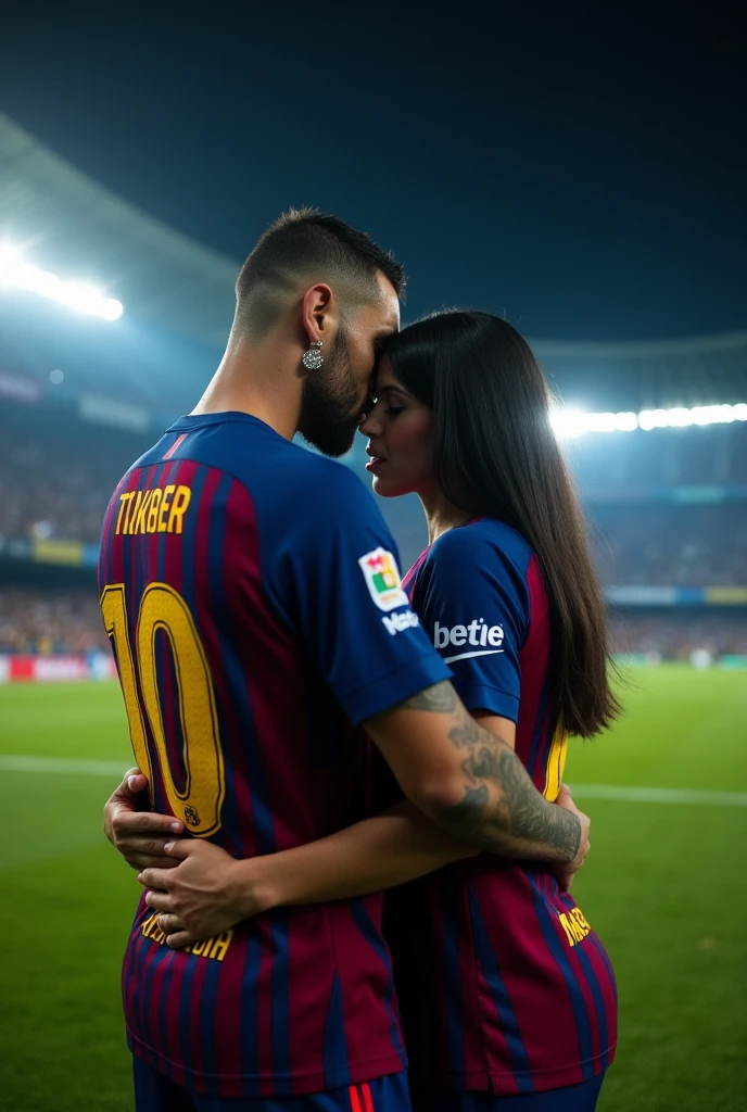 Yellow ball kissing his girlfriend with a phrase that says kiss on the empanada
