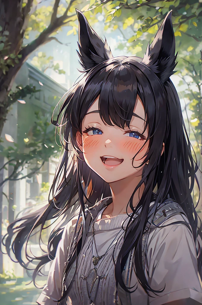 ((masterpiece, best quality)), highres, 8k, cinematic light, high contrast, depth of field, intense glow, detailed background, 1girl, cute, naughty, seductive smile, close up, portrait of a girl, detailed eyes, glowing red eyes, sparkle in eyes, detailed iris, grin, stylized, messy hair, (hair over one eye), luminous, fangs, demon horns, mouth wide open, tongue out, (heavy rain:1.3)