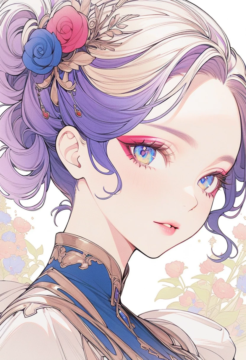 a beautiful girl, beautiful detailed eyes, beautiful detailed lips, extremely detailed face, long eyelashes, flawless skin, elegant clothing, intricate hairstyle, delicate makeup, detailed facial features, serene expression, portrait, digital painting, vibrant colors, warm lighting, soft shadows, highly detailed, 8k, masterpiece