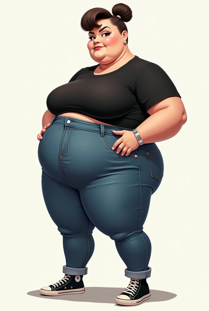 Tom Holland, Giant Belly, Big Bulge, Bursting out of jacket, leather jacket, long sleeves, black jeans, volumetric lighting, athletic, best quality, masterpiece, intricate details, tonemapping, sharp focus, hyper detailed, trending on Artstation, looking at viewer, realistic, Morbidly Obese, thick thighs, Chubby cheeks, thick arms, Wide waist, Big Butt, Small Shirt, Gigantic belly, Growing belly, big chest, wide legs.