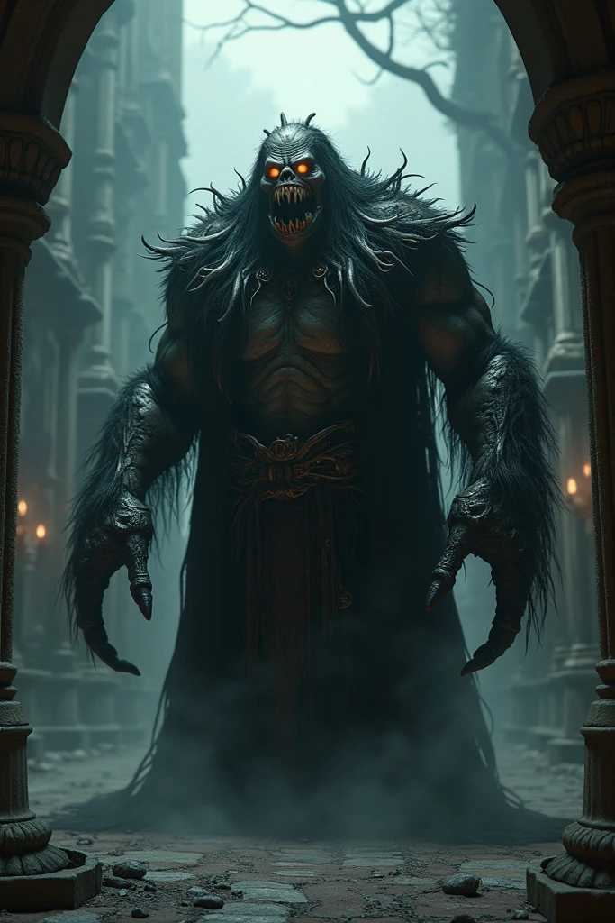 A hot tall man with sharp teeth