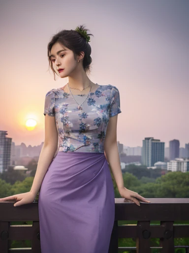 (best quality,4k,highres,masterpiece:1.5),ultra-detailed,(realistic,photorealistic,photo-realistic:1.37), beautiful girl 24 years old, beautiful detailed eyes,beautiful detailed lips,extremely detailed eyes and face,longeyelashes,1girl,illustration,soft lighting,vibrant colors,bokeh,romantic,dreamlike,ethereal vibe,Full Body Professional Photo, (Photo 4K:1.1) (Sharp Focus:1.1), High Detail, Woman in(beautiful chrysanthemum garden:1.2), Pretty Buttocks, long Hair, Instagram Pattern Pose, confident, slim girl, big tits:1.2, perfect anatomy, perfect symmetry:1.2, Realistic, realistic face:1.erfect face, content, confident, very detailed, and dramatic, cinematic lighting, Lighting scene, soft lights graceful movement, full body photography, (((masterpiece :1.5))), photoreal acmm ss outfit, wearing acmm top, light purple acmm top, short sleeves, buttons, wearing acmm long skirt, white and light blue with printed acmm long skirt, acmm ls outfit, wearing acmm top, olive green acmm top, open shoulder and arms, wearing acmm long skirt, olive green acmm long skirt, printed skirt, medium breasts, sexy, long brown hair