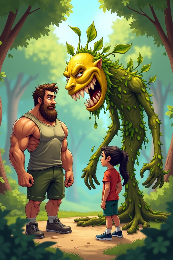 Create an image with this A humorous fusion between the caveman and the human with the smartphone, where both collide with each other. With comic style and without text clouds