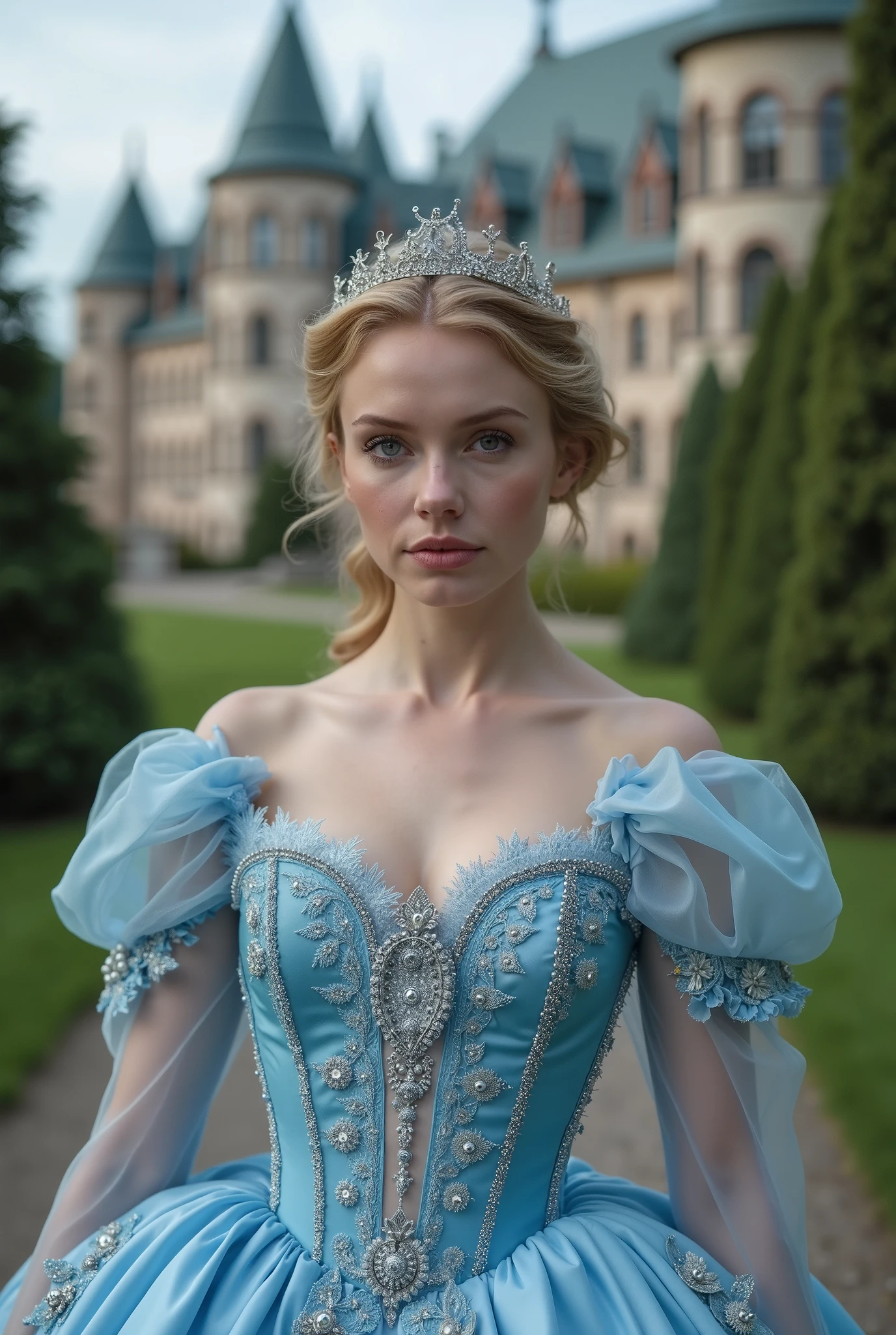 Looks like Lili Reinhart, photo of Eleanor of Aquitaine, highly detailed face, depth of field, moody light, atmospheric lighting, highly detailed, centered, extremely detailed, Nikon D850, award winning photography