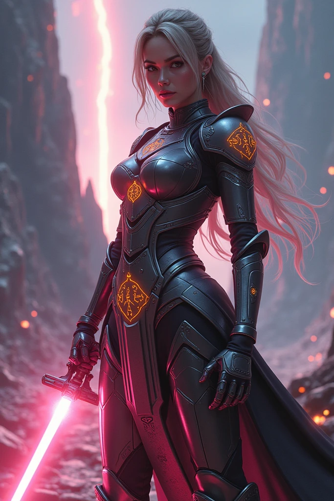 A beautiful young girl with yellow hair, a tight lightning-themed suit, and small breasts, wielding alien thunder weapons in a thunderstorm backdrop, (best quality,4k,8k,highres,masterpiece:1.2),ultra-detailed,(realistic,photorealistic,photo-realistic:1.37),extremely detailed eyes and face,beautiful detailed lips,longeyelashes,lightning effects,dynamic pose,dramatic lighting,vibrant colors,sci-fi,concept art