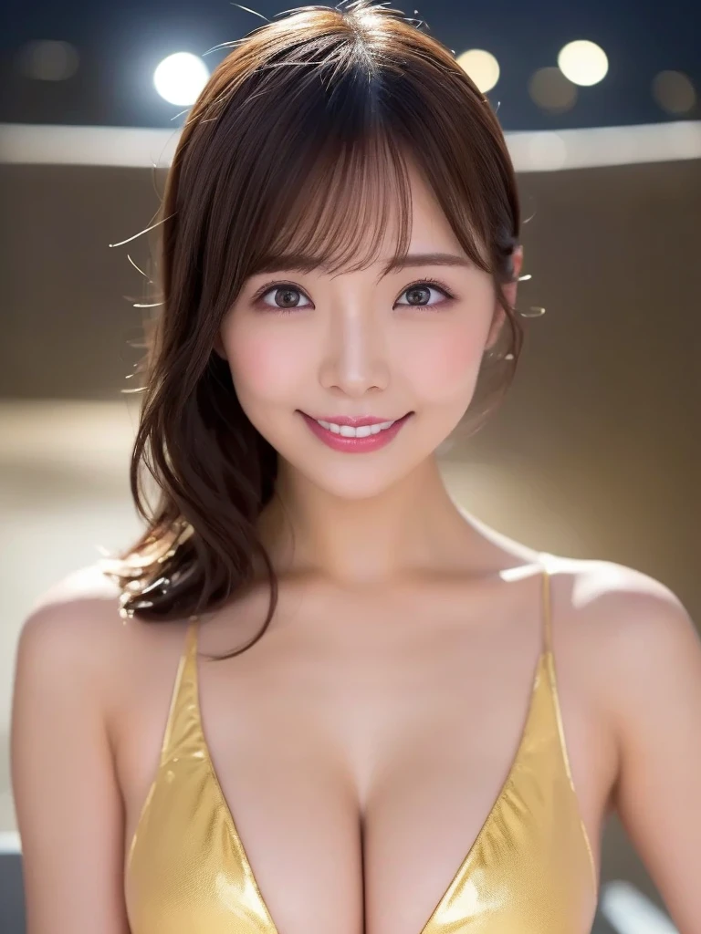 Beautiful woman，body portrait、8K，thin and beautiful eyes，Dindal effect、masterpiece, 最high quality, high quality, High resolution、very detailed photos、(natural skin texture、fine skin、hyper realism、Super sharpness)、high detail skin、(very detailed、fine skin texture、intricate details、beautiful face、(lifelike face)、realistic eyes、beautiful and detailed eyes、ponytail、real looking skin、beautiful skin、natural breast、big firm chest、G cup、glamorous、shiny skin、oily skin、skin shining with sweat、micro bikini wear,Take a shower in the bathroom、surreal、very detailed、golden ratio、with smiling eyes、((night moonlight background))、body portrait