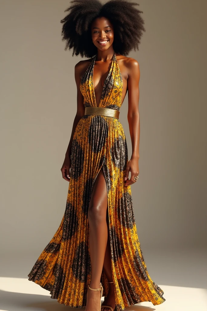 Beautiful woman in intricate Bold and Animal Prints Outfit