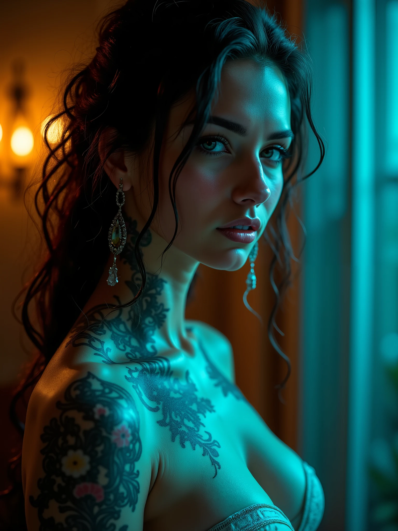 s tatuadas, muito lindo, assassino, homem bonito, Betrayal, raiva, fundo escuro, 8k, papel de parede animado, muito delicado, muito denso, vagina exposta