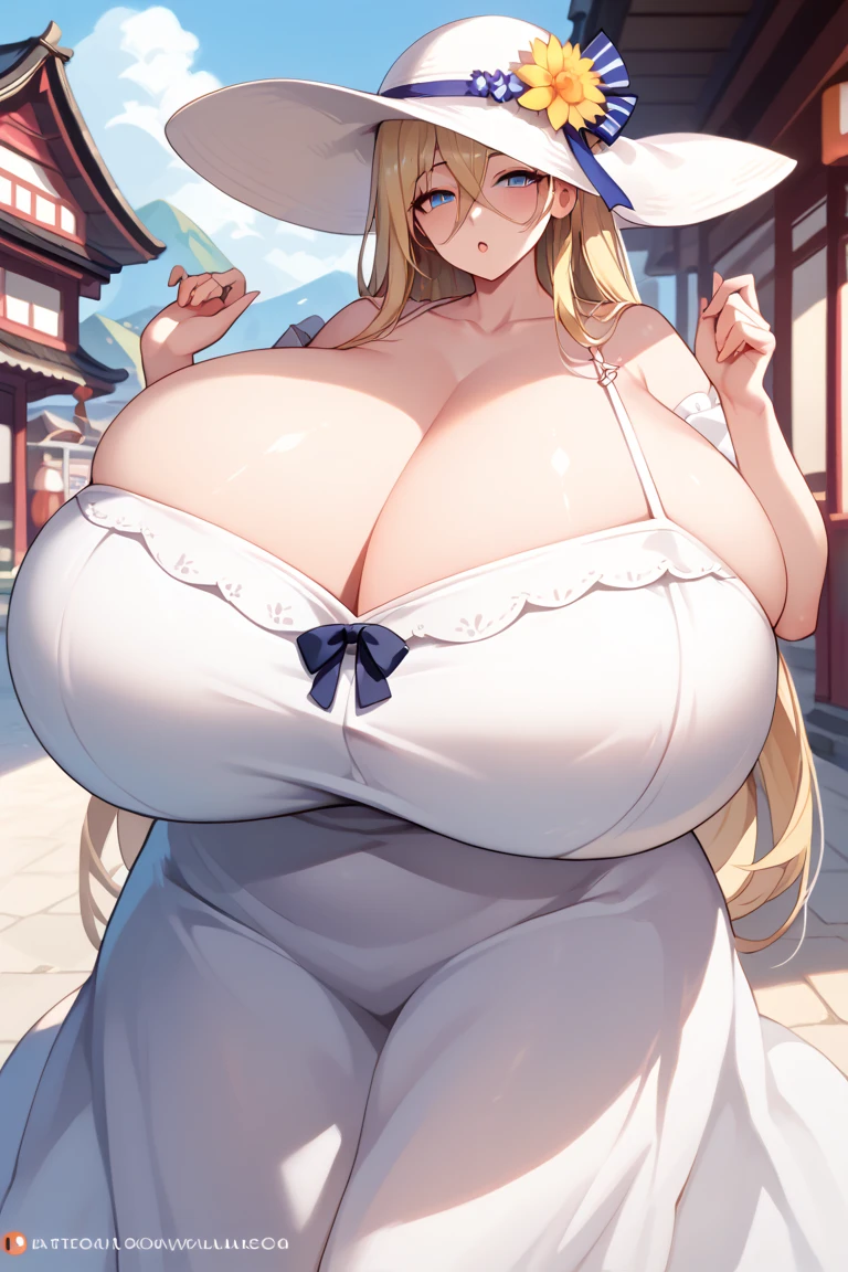 4K,High resolution, (Highly detailed CG,8K,wallpaper)、One Girl,(Clean detailed eyes),((slip)),(((Put out the nipple)))),((NSFW)),(Huge breasts),(Huge breasts),(Huge breasts),(Huge breasts),(((Huge breasts))),(Beautiful and shapely breasts),Light-colored hair、Cute hairstyle,hair ornaments、Flower Field