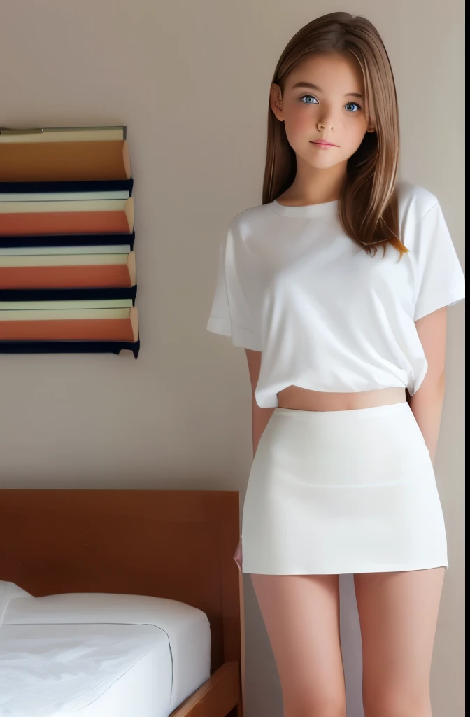 A girl in transparent skirt without underwear