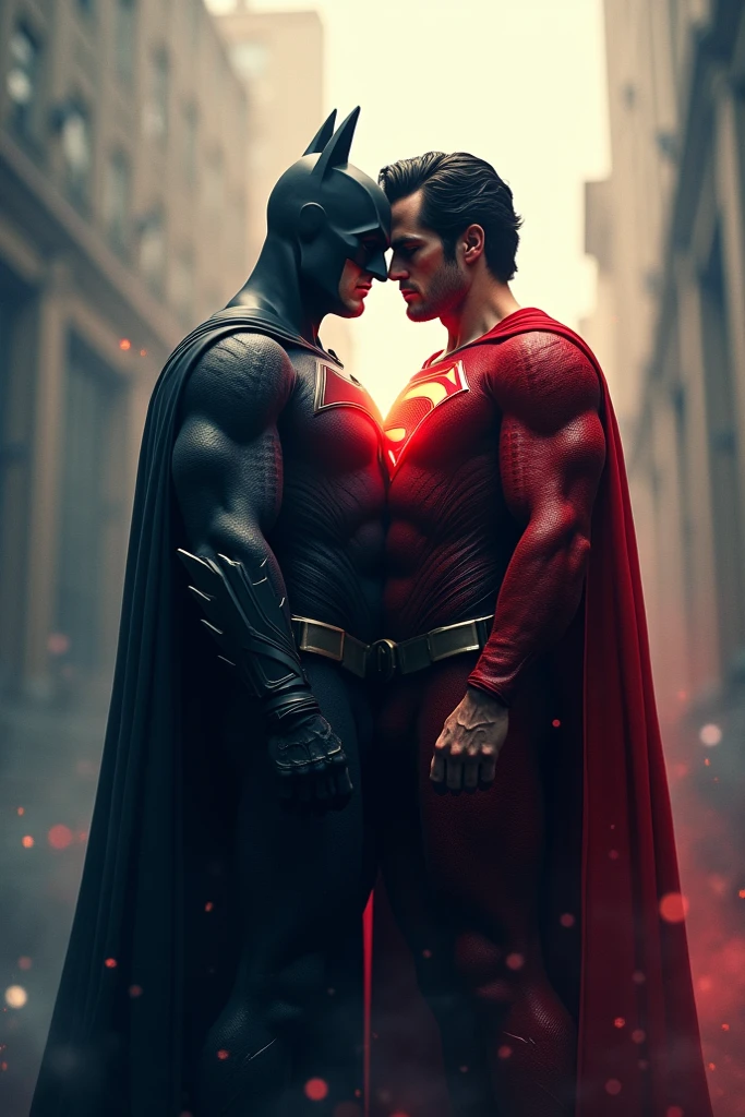 superman, Flash, Green Lantern and Batman kissing