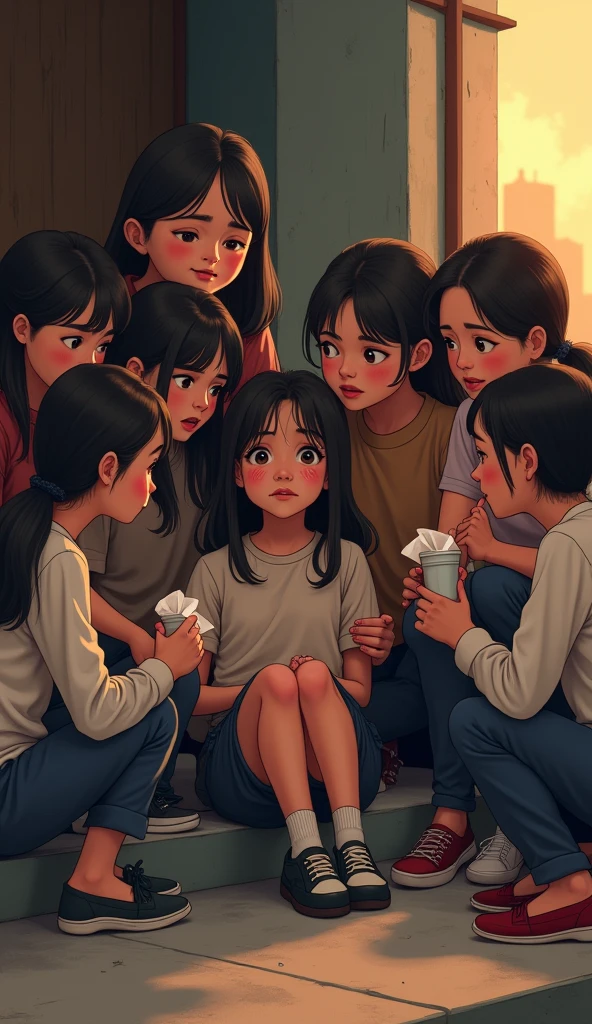 It was a hot and humid afternoon. Girls also experience nausea, dizziness, and dizziness, causing girls to faint and have seizures. Cartoon images.
