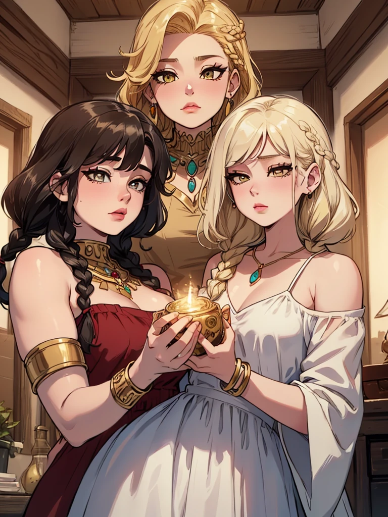 best quality,4k,8k,highres,masterpiece:1.2,ultra-detailed,(realistic,photorealistic,photo-realistic:1.37),intricate,golden patterns,art nouveau style:1.1,Gustav Klimt-inspired,Christmas scene,beautifully decorated tree:1.1,warm candlelight,vibrant colors,ornate ornaments:1.1,sparkling snowflakes,cozy fireplace,breathtaking elegance,serene atmosphere,enchanting ambience,delicate brushwork:detailed branches and leaves,classical beauty,elegant composition,charming allure,delightful details,rich textures,luxurious ornaments:1.2,golden tinsel:1.1,shimmering decorations,glowing candlelight,inviting warmth,joyful celebration,happy laughter,bright twinkling lights,cheerful holiday spirit, naked, enormous breast