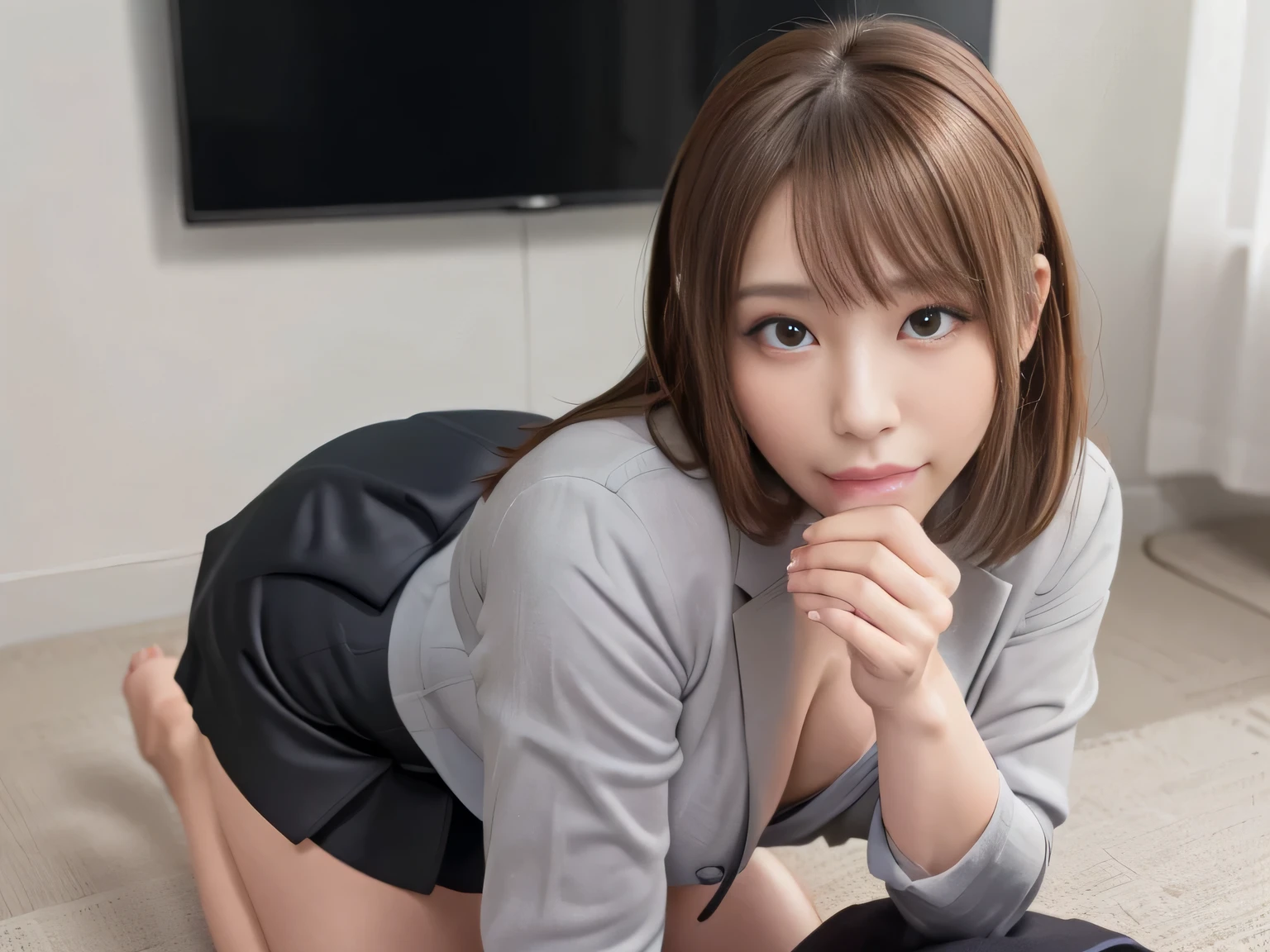 Please be careful when viewing、((（The most beautiful person in the world giving a delicious blowjob 1 female：1.4))）、（     the most beautiful   、      very cute Japanese female secretary     １name：1.4）、（    LIFT CAMERA     ：1.4）、（With a friendly and wonderful smile：1.4）、    camera   、 フェラチオ巨大勃起   penis   、 year born( year born)、（((How))  、（       PUT YOUR PENIS IN YOUR MOUTH ：1.4）、2.          penis 、big         penis ,（Beautiful breasts :1.4）、       plump    、Grooming     、        thick thighs      、(      fine skin:1.2),　(shiny skin:1.1),8k,     best quality,   Masterpiece Ultra-high resolution,(Realistic:1.4),       20th century raw RAW photo      ,(   soft saturation:1.3),(        white skin:1.2),1 female, Compensate,(:1.1),(        eyeliner        :1.1),mascara,         eyeshadow, Charming,  Half brown hair ,     Curly hair,  invalid ,          So cow       ,smile、(8k、      20th century raw RAW photo      、     best quality、  Masterpiece :1.2)、Two beautiful secretaries、    LIFT CAMERA     、     best quality,   Masterpiece Ultra-high resolution, (Realistic:1.4),       20th century raw RAW photo      ,         very detailed ,         COMPLETE ANATOMY      ,        very beautiful Japanese female office worker       、Front View、（（（Her beautiful, big,         perfect ass and man from behind         ：1.4）））、Stabbed in the back、Drawing from the knees up、         Slouching Pants           、         1 girl, Age 25, ((         wears a tight mini skirt      ...、Point your butt up、):1.2), (             he wears a light gray business suit over a white shirt      。...。.。.。.), An innocent smile,         cute face on both knees      , very beautiful big black round eyes,         very beautiful slender body      ,         perfect balance    、Charming Body、   Very bea    Beautiful breasts ,          very cute ass  、  wears light gray business suit pants          , very beautiful slim thighs       , very beautiful Realistic skin,　be careful、    camera   .、         cute face on both knees       like a famous Japanese idol , A good quality white dress shirt