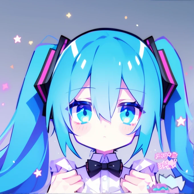 An anime girl with blue hair and a bow tie is taking pictures,     Anime Moe Art Style  ,  2D Animation  style, Mikudayo,     Sona is a Slender    , hatsune Miku, hatsune Miku portrait, portrait of hatsune Miku, Miku, 2D Art, 2D Art,  Anime Style 4k , Nightcore,   vocaloid  ,  2D Animation ,    Charming Anime Girl  ,     merry christmas  ,   one girl