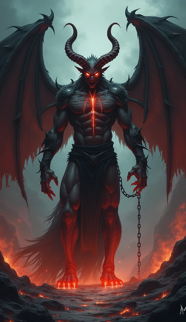 Highest Quality, tmasterpiece, demonic monster with black scales, demonic horns,Diabolical,Hellbringer,Hell,There was a fire burning all around,bloody red eyes,exaggeration,Fierce,Burn the whole body, vhorrified,backlit lighting, 8K, Super Detail, high details, High quality, Best Quality, hight resolution