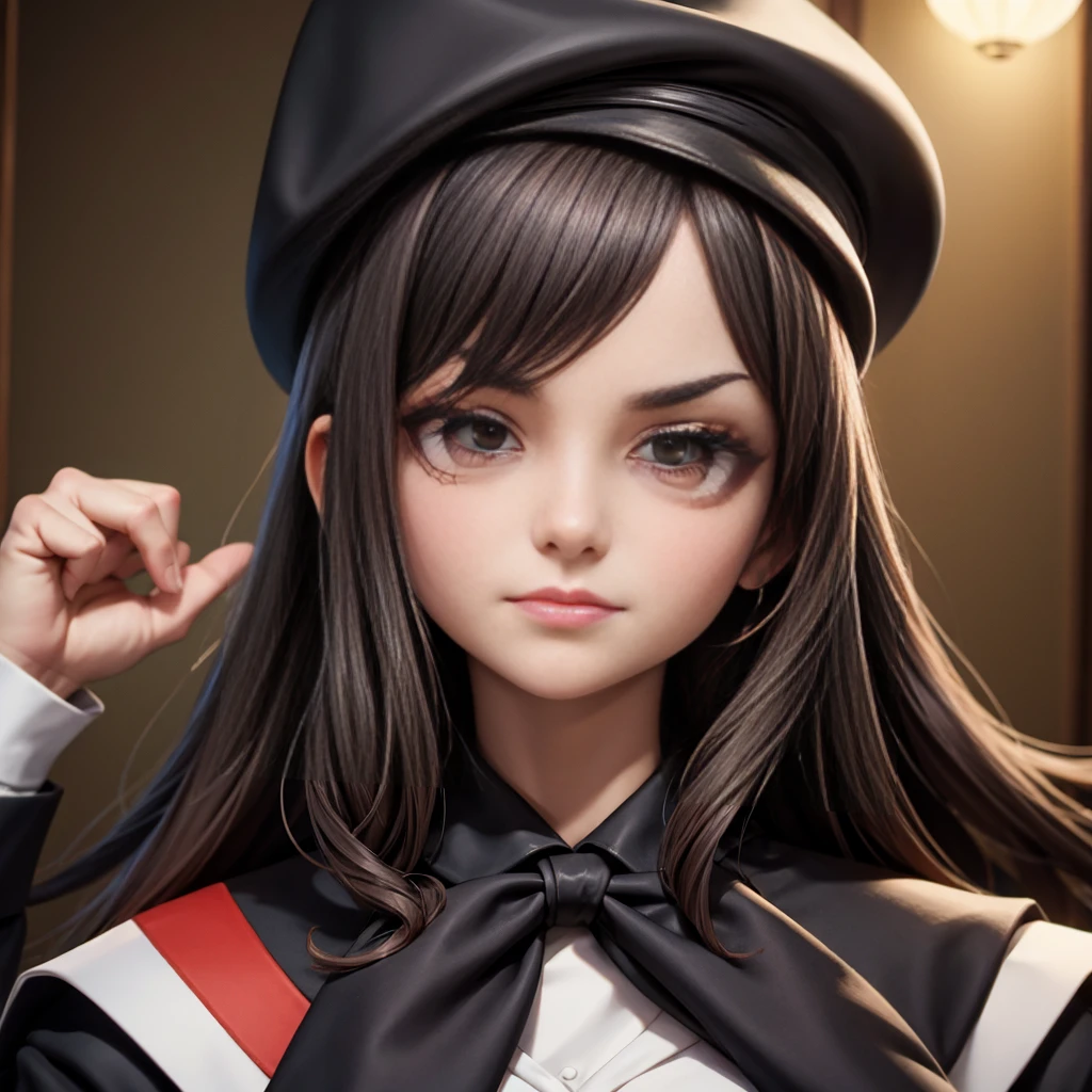 A hyper-realistic、ultra detali、beste-Qualit、A high resolution、１20 year old beauty in the Japan of people、Beautiful Japan Goddess、japanese idle、Her gaze is staring straight at the right edge of the screen.、Staring into the distance with a serious expression