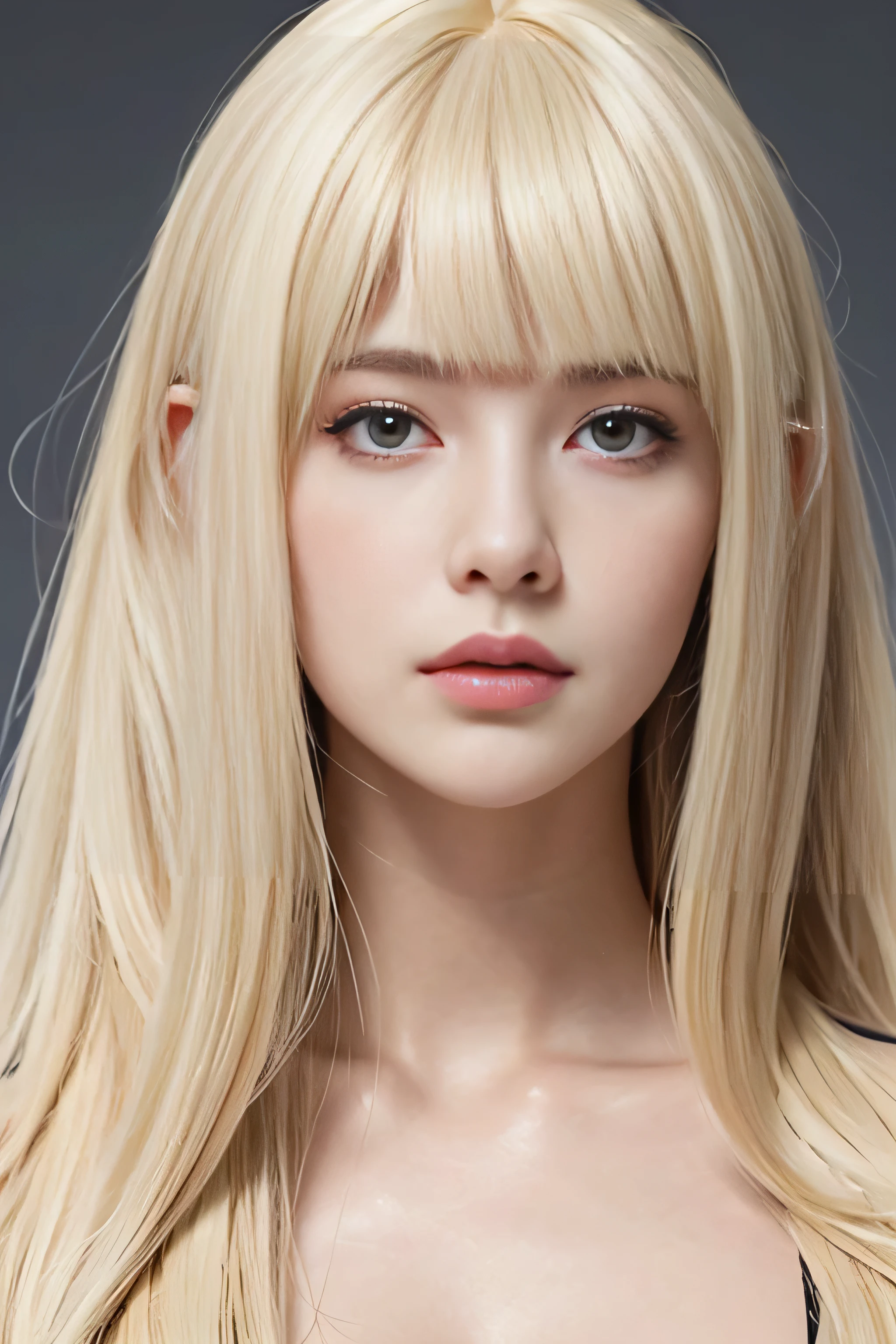 ((Face close-up)) (Squint your eyes:1.One Sensual Look:1.8) (Large Breasts:1.4) Beautiful Fantasy Girl ((highest quality)), ((masterpiece)), (Get used to it), Perfect Face (1 girl) (French) (She is 18 years old、The cutest in France.) ((highest quality)), ((masterpiece)), length blonde hair length, Shining golden hair,Golden Silky Hair, Straight blonde hair, length blonde straight hair, Perfect Silky Straight Hair, Straight blonde hair, length blonde hair, Her hair is long and straight, detailed length blonde hair ((big 1.4)) Super Long Hair down to the ankles ((Neat bangs The neatly trimmed bangs are princess cut and cover the entire forehead........))... Bright crimson lips good, Anatomically correct hand Thin fingers Anatomically correct five fingers Sexy professional makeup Beautiful French girl face, French facial features, Long Hair shiny Long Hair, length, Shining golden hair, length, Straight Golden Hair, Her hair is long and straight, Super Long Hair girl, Silky Hair, length blonde hair, Silky Hair, length, Flat Hair, Silky texture, Long Hair, length, Flowing blonde hair, thin and shiny hair Anatomically correct、White beautiful human skin and detail of hands and fingers Beautiful Eyes Mouth Details the corners of the mouth rise slightly Cool look (The eyebrow color is dark brown.) (Yellow dress posing for a picture, Disney Portraits, tumbler, shin hanga, wearing organza gown, dressed beautiful gown, lady using Yellow dress, color: Yellow, A woman wearing a sparkly floral dress, elegant Yellow skin, gown, Fantasy Dress, Formal Wear, light Yellow beautiful gown, Yellow theme ) (This is a gold-colored luxury hotel room with a gold-colored bed and white walls.)