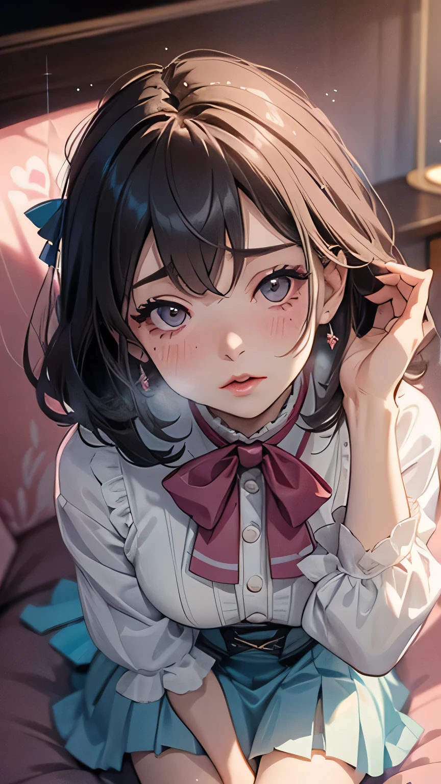 face up、Shot from above、How a woman can vent her by herself、Private room、 sit on a chair、blush、sweat、Mist around her mouth 、excited、painful、orgasm、Processing is clearly visualized