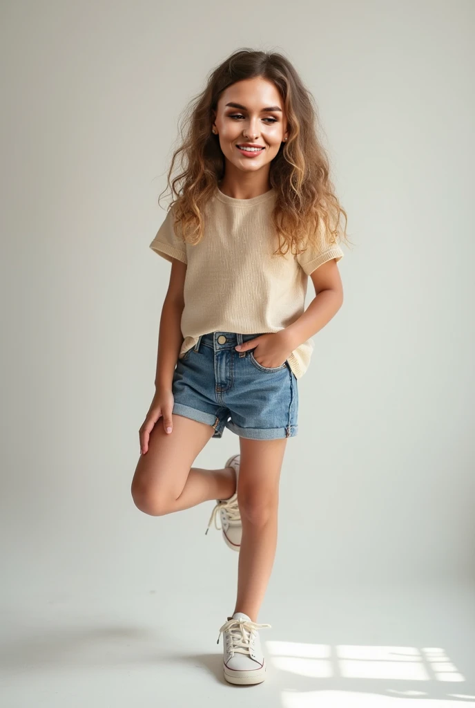 A photo of a high quality full body full shot of 6 hot sweet 10 year old European girls in skinny jeans who sit on their face and welcome you to their bedroom wearing a cute cropped t-shirt and skinny, tiny, , Mohican flow, showing their bodies from behind is creepy, naughty looking facial, sexy, naughty lolita girls, innocent, highly detailed faces, Oxford Platform Heels, on your face