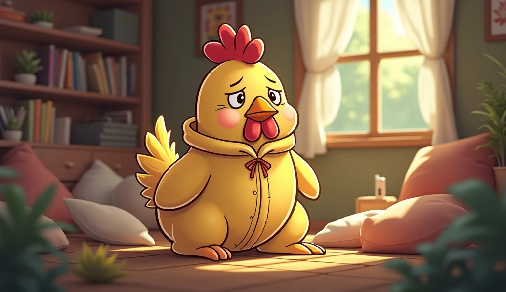 Embarrassed Chica in underwear 
