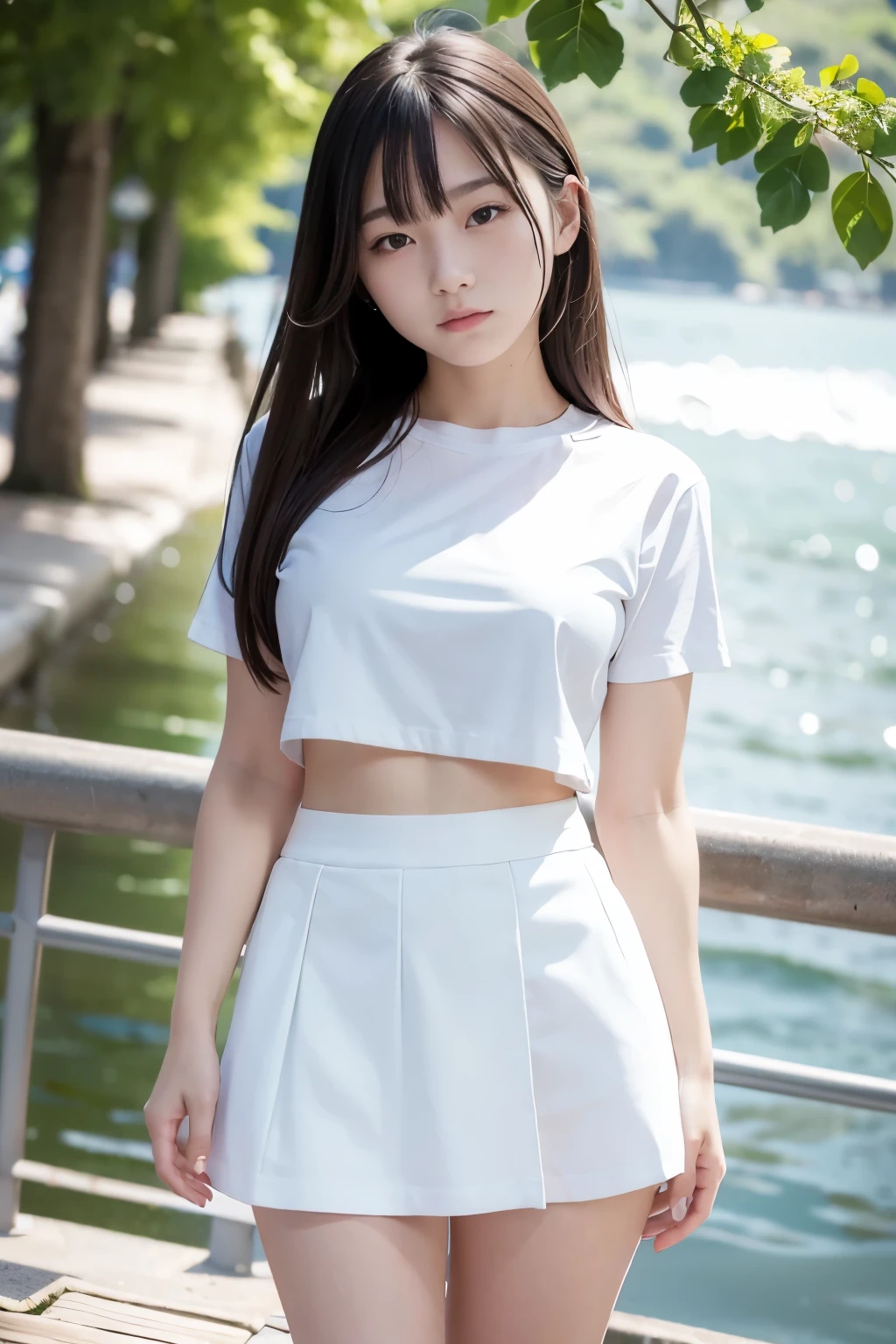 1 Girl,blush,eyelash,(Half bun:0.1),Messy hair,cosmetic,powder blusher,Beautifully detailed big round dark brown eyes,Double eyelids,Supermodel,Delicate and radiant pale skin,Smile,Looking at the audience,
Large Breasts,
Wangqiu,Blue shirt,Vague,Vague background,lens flare,Light,Lips,Looking at the audience,Short sleeve,Smile,Solitary,Sportswear,permanent,tennis court,,White skirt,wind,(Bare thighs),cleveage,
masterpiece,best quality,high quality,high resolution,Natural light,Light追踪,Volumetric Light,Practical,photoPractical,ultra high resolution,