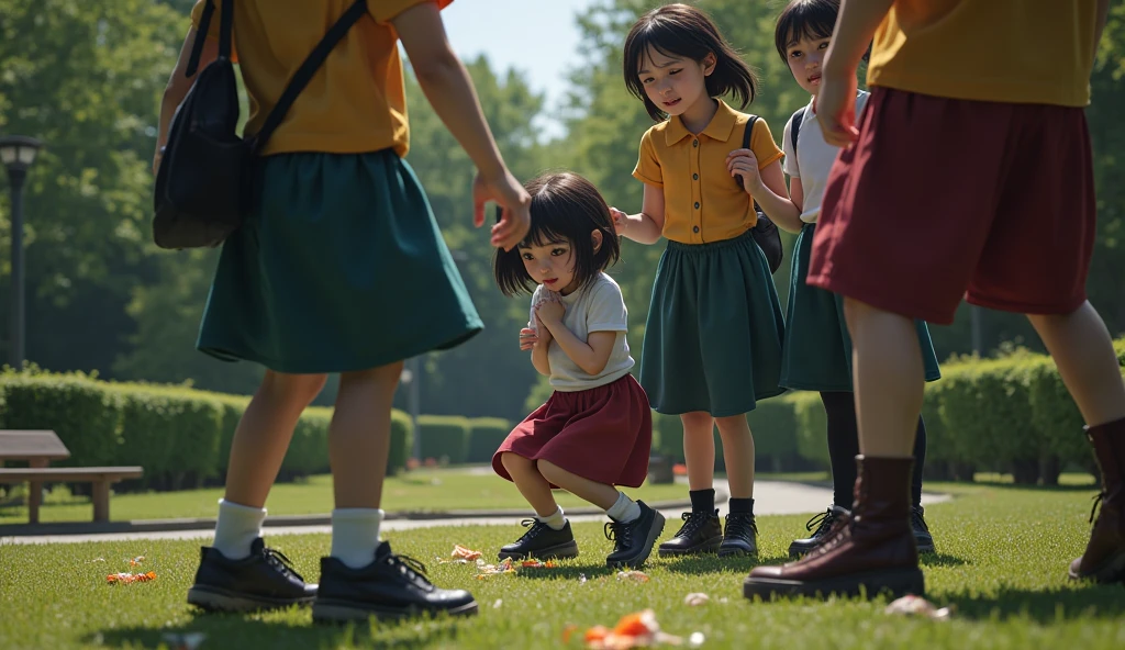 (SFW:1.5), (Girls aged 6:1.9),Playing in the park,Girl 2,