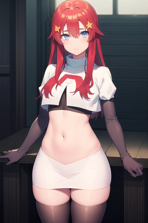 sharp focus, best quality, depth of field, cinematic light, detailed outfit, 8k, perfect eyes, rich in details and textures, detailed body, detailed eyes, cute, loli,  old girl, kita ikuyo, groin, collarbone, blush, ((topless)), ((bottomless)), completely naked, ((naked)), blushing, blush, cleavage, navel, embarrassed