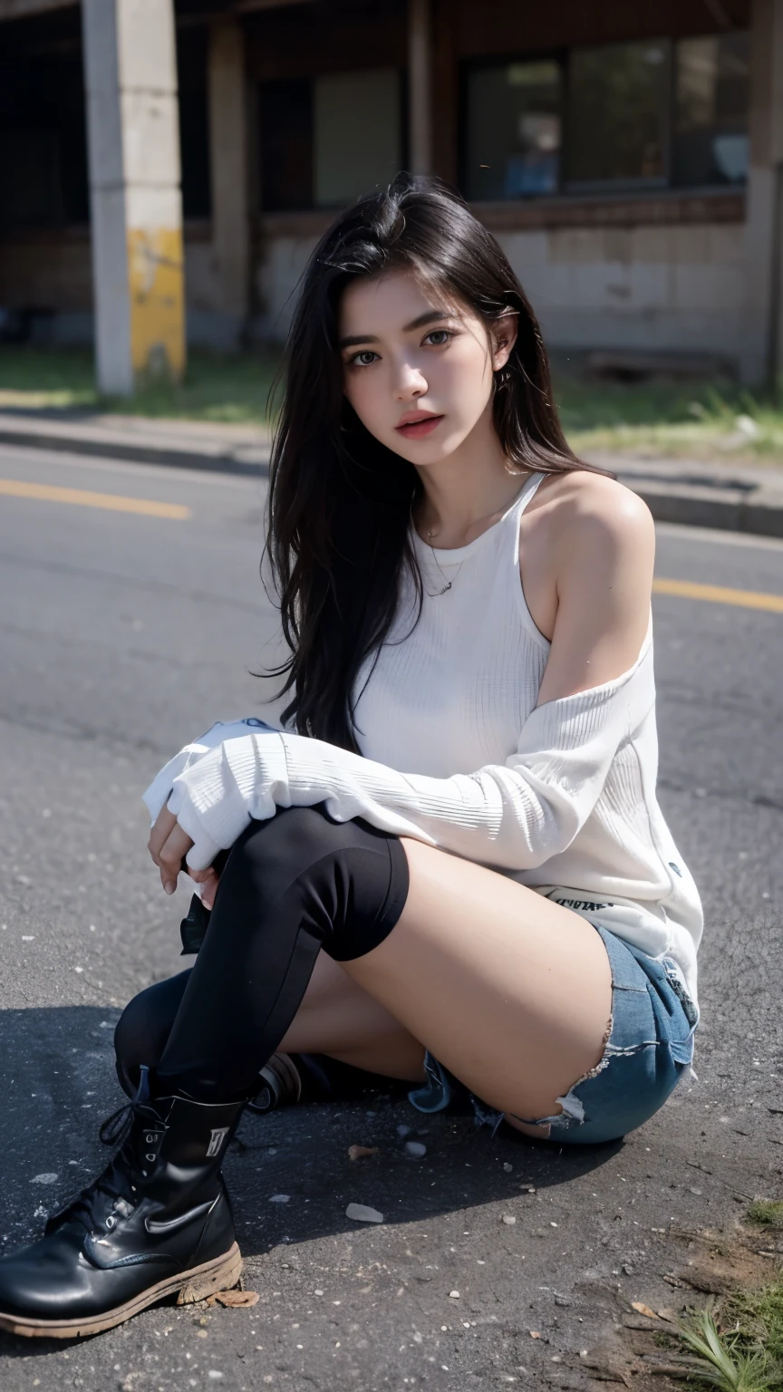 1 Girl , Very cute face , (Round face:1.2), (Flat face:0.1 ), looking at viewer
school girl , Blue skirt ,
Beautiful hair , Blonde
(Squatting:1.1), Full body, (White panty:2 ),Spread legs , White underwear , White shorts ,
Urban background , Cityscape , at street
(delicate photograph1.3),Hyper Detailed,(masute piece:1),(Best quality:1.4),(ultra-high-resolution:1.2),(Photorealistic:1.4),(8K, Raw photo:1.2),(Sharp Focus:1.3)