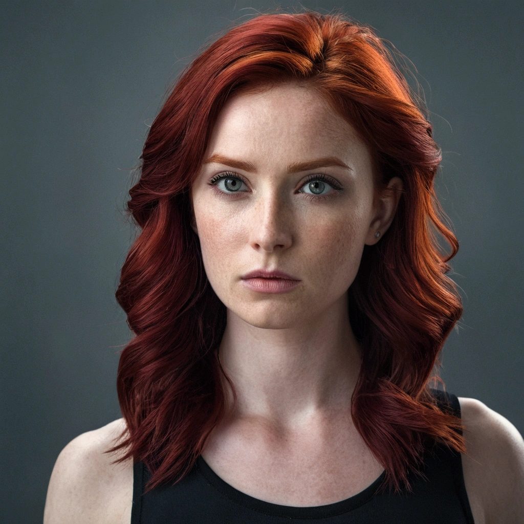 Queen, red dress red dark red hair