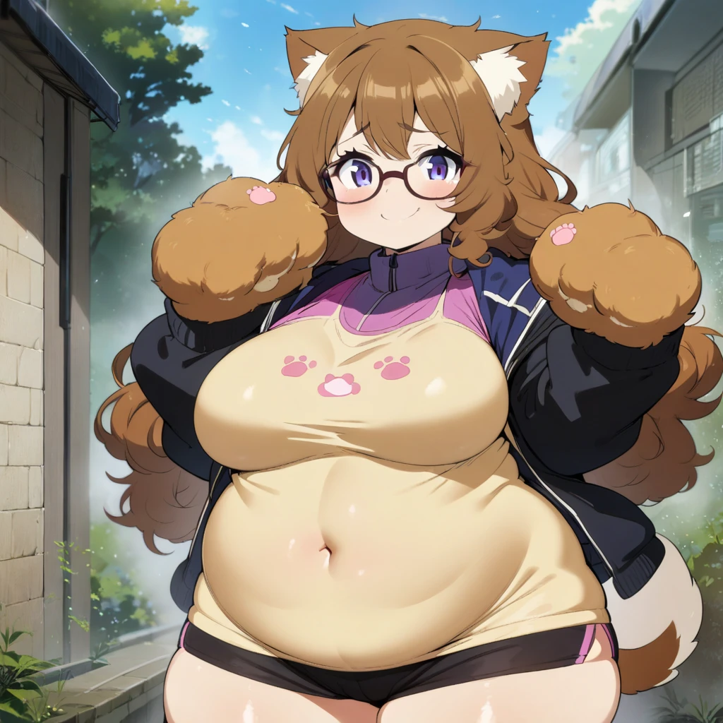 ((highest quality)),(kawaii:1.2) break (Morbid obesity:1.7),cute break (((obese))) break (Light brown hair),Braid,Red rimless glasses,Under Rim,((Bangs Bangs)) break ahegao,Double chin break (bear:1.2),(garter belt,pantyhose) break (saggy breasts:1.3),(long breasts:1.3),(((wet skin))),nipple,forest break (pussy juice),(cum in pussy),(cum in asshole:1.2),show off pussy,sex,hetero,woman on top