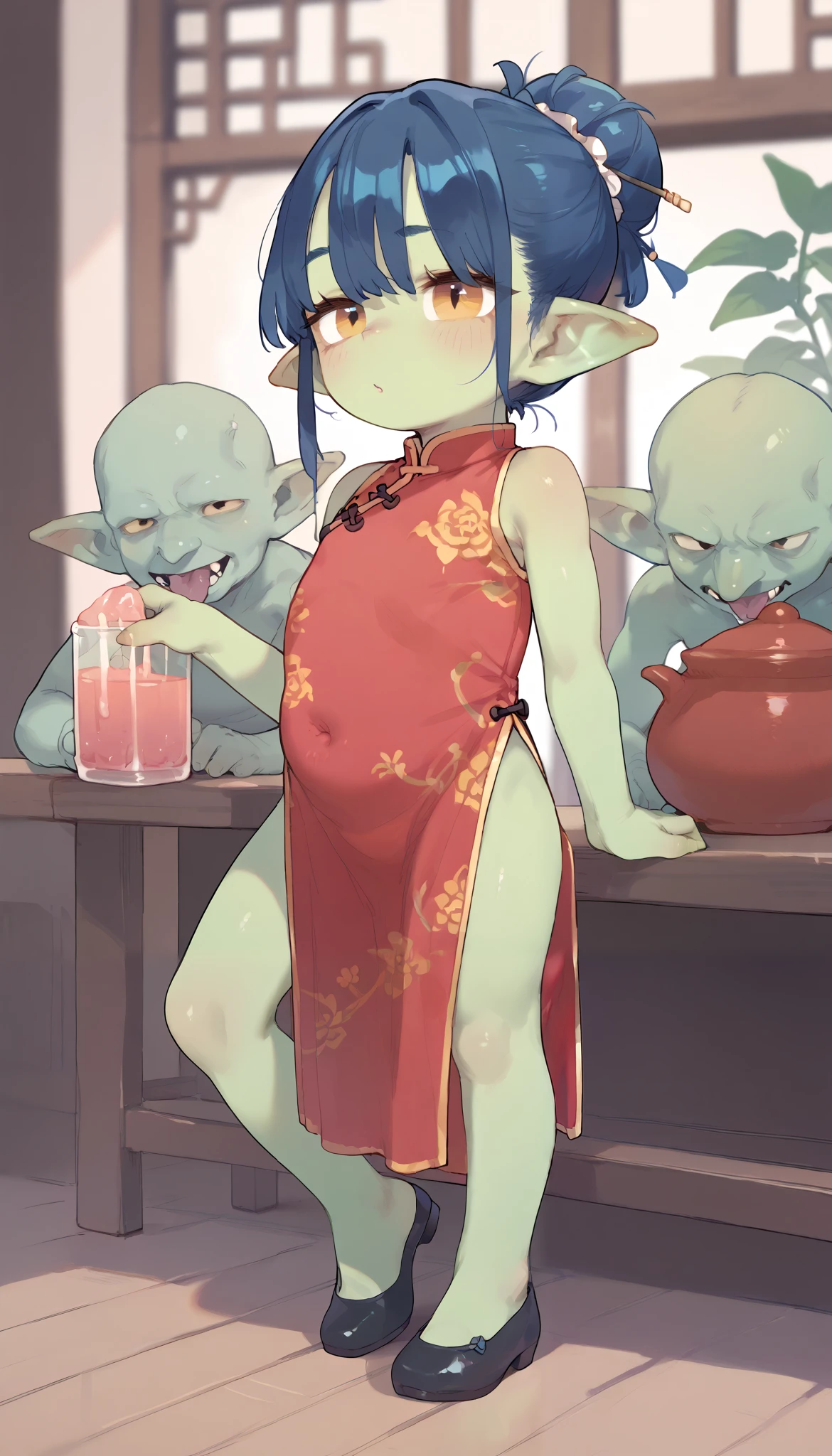 (multiple subjects)a (subject 1:goblin sized toad), (Subject 2: several goblin women, hot ugly, mismatched eyes, mismatched breasts, crazy hairstyles, big butts, ragged cloth tops, short skirts, safe for work), slimy cavern, best quality, 8k, highres, masterpiece, ultra-detailed, realistic, photorealistic, photo-realistic, HDR, UHD, studio lighting, ultra-fine painting, sharp focus, physically-based rendering, extreme detail description, professional, vivid colors, bokeh, horror