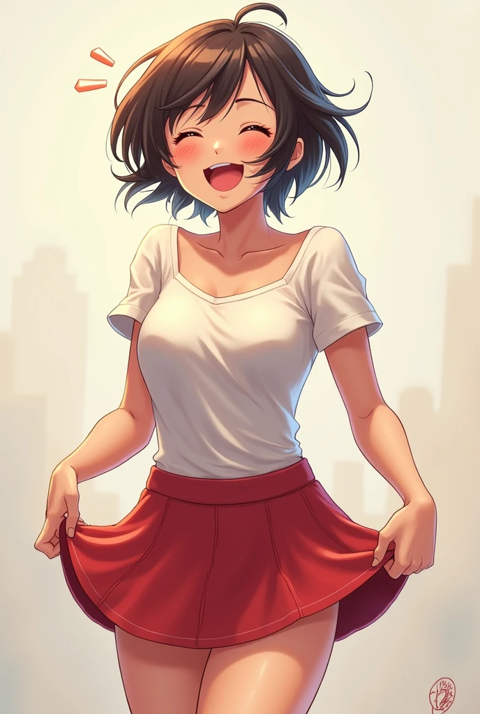 Anime girl showing her ass excited 