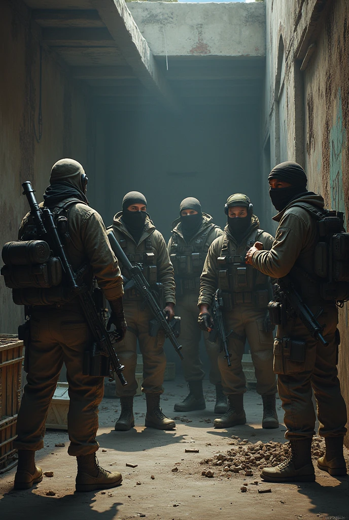soldiers in camouflage walking through a building with guns, several soldiers, Soldados, russian army infantry soldiers, soldados realistas, ainda de um filme live action, tactical team in hell, fotografia militar, Fuga de Tarkov, soldados correndo, squad fighting the enemy, cena do filme live action, Been to Ukraine, Soldados dos EUA, special forces, Roupas de Soldado do Futuro, roupas em armadura militar