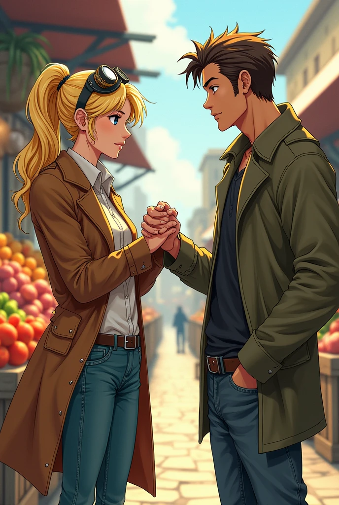 Masterpiece, Professional, High Definition - quality, sharp focus, perfect artwork, Best Illustration, trending on artstation, UHD, 4k, full body, NSFW
full body of ice cream man, 1girl, 1man, athletic man, standing,tan skin, large pectorials , short hair , center, masculine male face, ice cream man stands in Front of the woman, park background details , womans face near man’s crotch, blonde female, skirt,corset, twin Tail hai , large breasts , squats , woman squats seductive, squats in front of ice cream man, watches man, back view , beautiful woman background, ice Cream truck, ice cream man wears shirt, people watching the couple in the background, art by artgerm and ruan jia and greg rutkowski, sidelighting, finely detailed beautiful eyes
