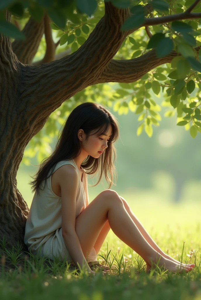 summer girl enjoying sunlight